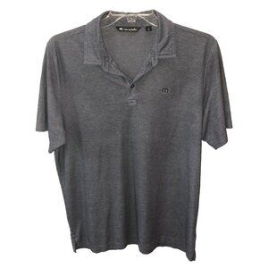 Travis Mathew Short Sleeve Polo Logo Shirt Size XL Pima Cotton Gray